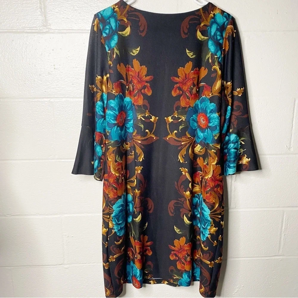 Studio One Bell Sleeve Fall Shift Dress